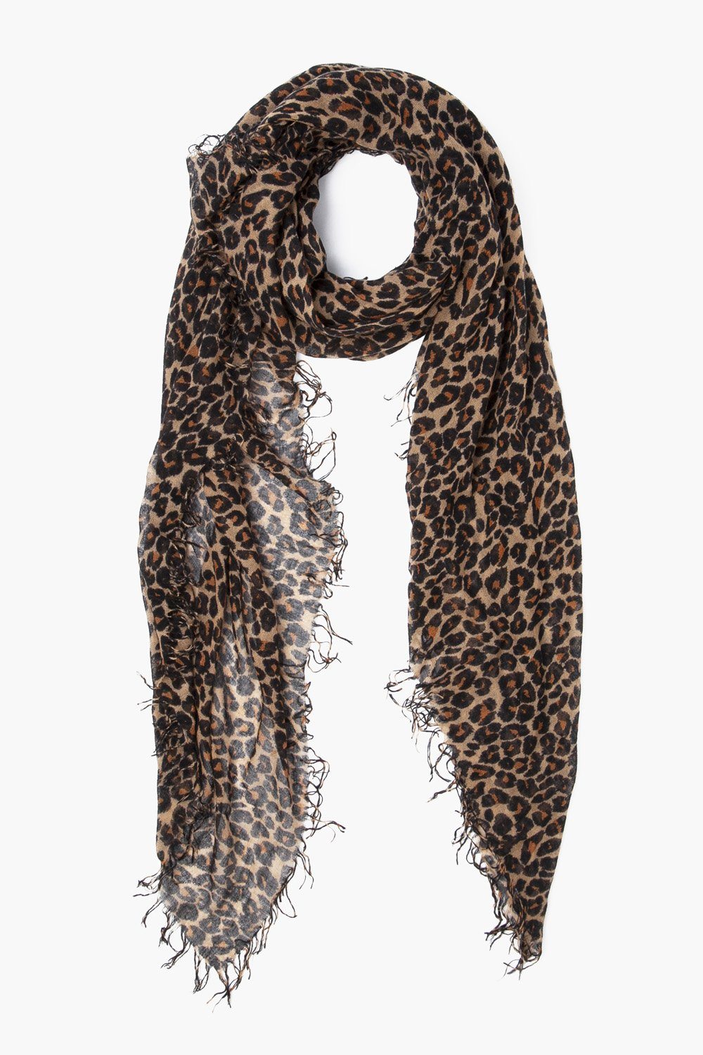 ROASTED PECAN LEOPARD CASHMERE AND SILK SCARF - Kingfisher Road - Online Boutique