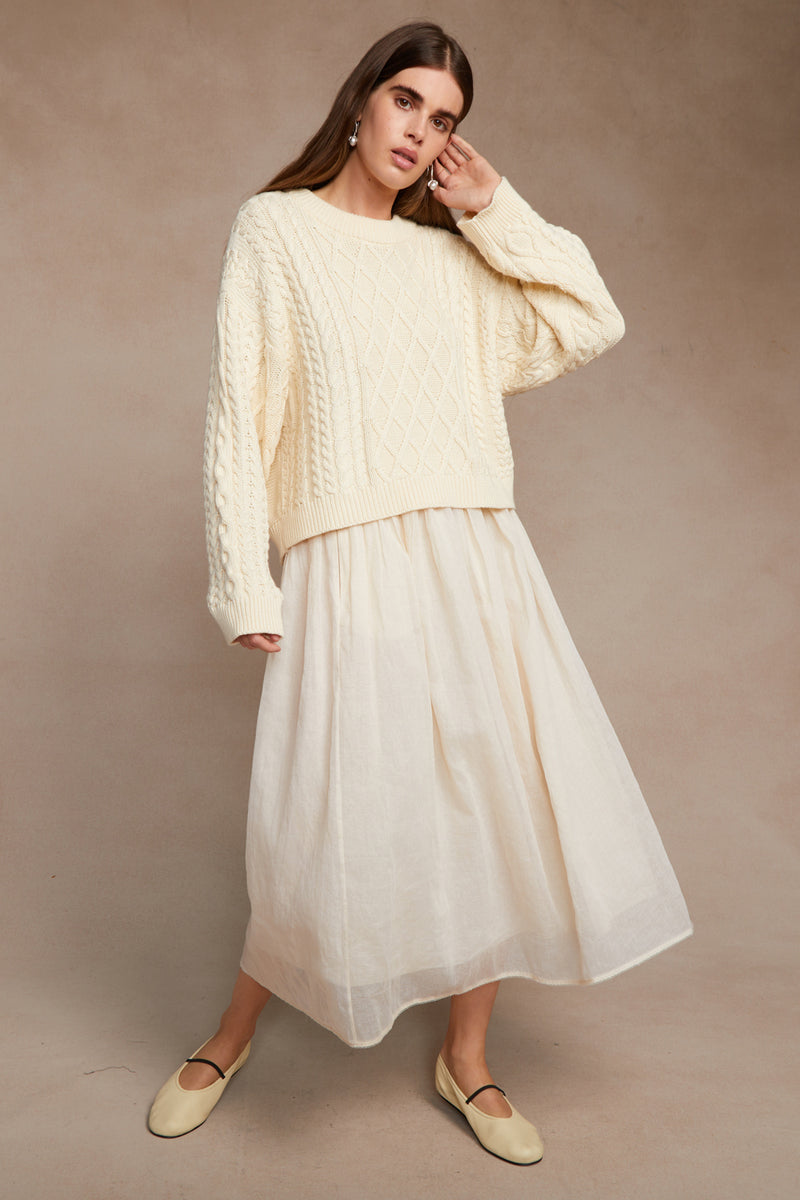 CAROLINE BALLET SKIRT-ANTIQUE WHITE - Kingfisher Road - Online Boutique