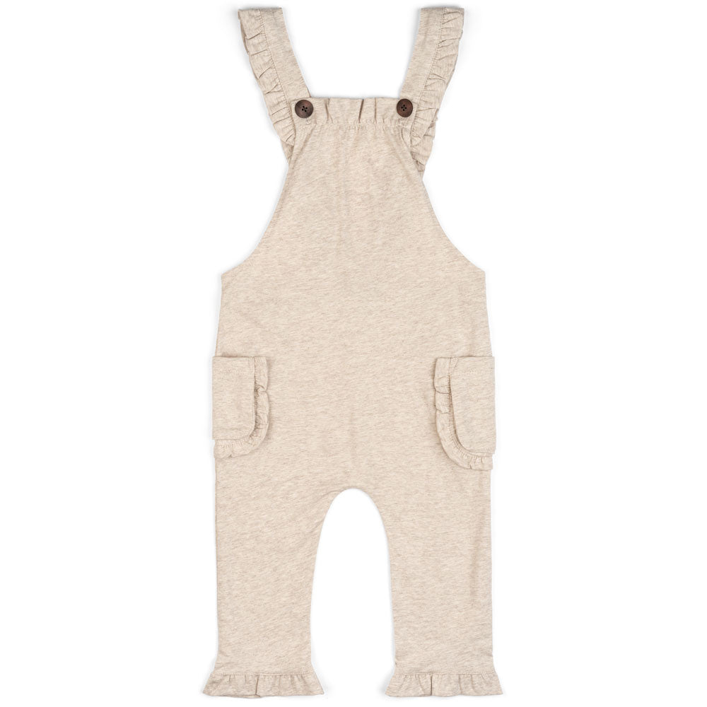HEATHERED OATMEAL ORGANIC RUFFLE OVERALL - Kingfisher Road - Online Boutique