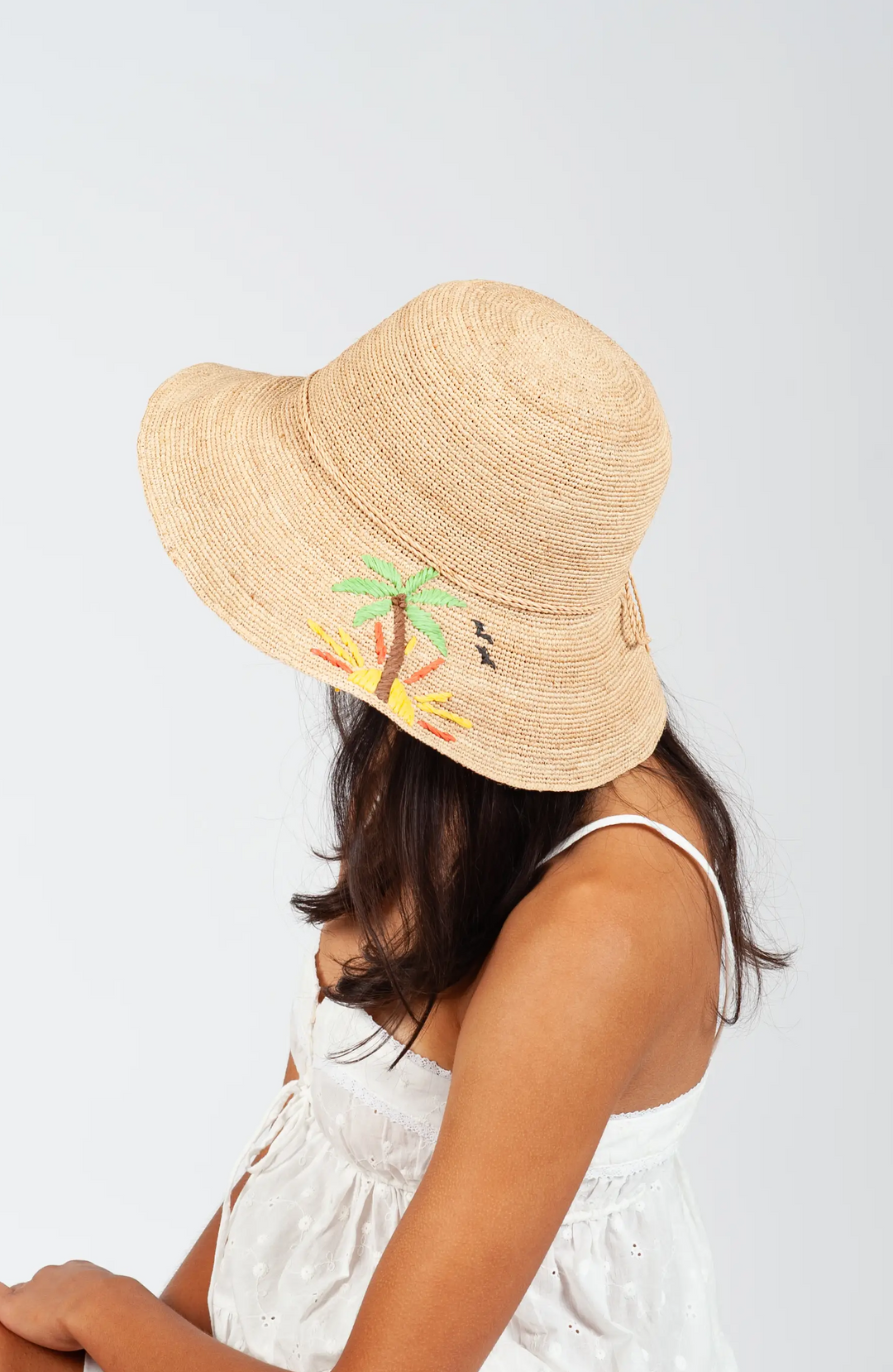 TROPICAL STRAW BUCKET HAT - Kingfisher Road - Online Boutique