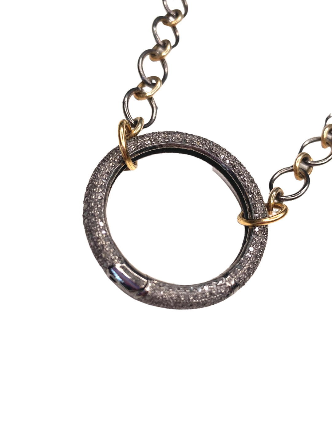 CIRCLE DIAMOND CLASP NECKLACE - Kingfisher Road - Online Boutique