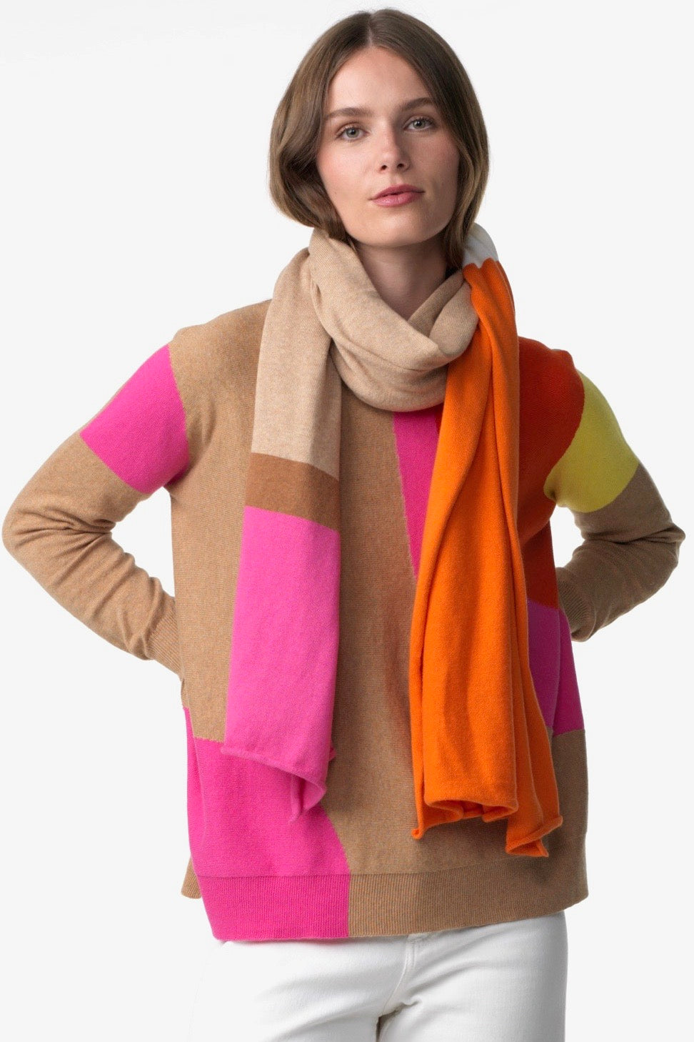 STRIPE WRAP SCARF - BISCUIT - Kingfisher Road - Online Boutique
