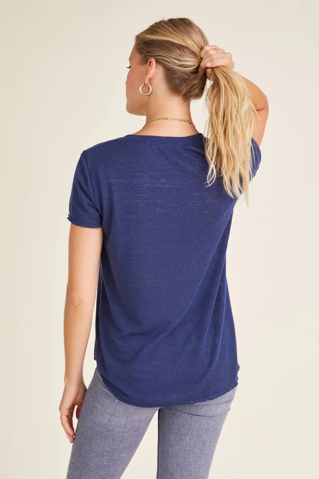 NAVY SKY RYDER TEXTURED TEE - Kingfisher Road - Online Boutique