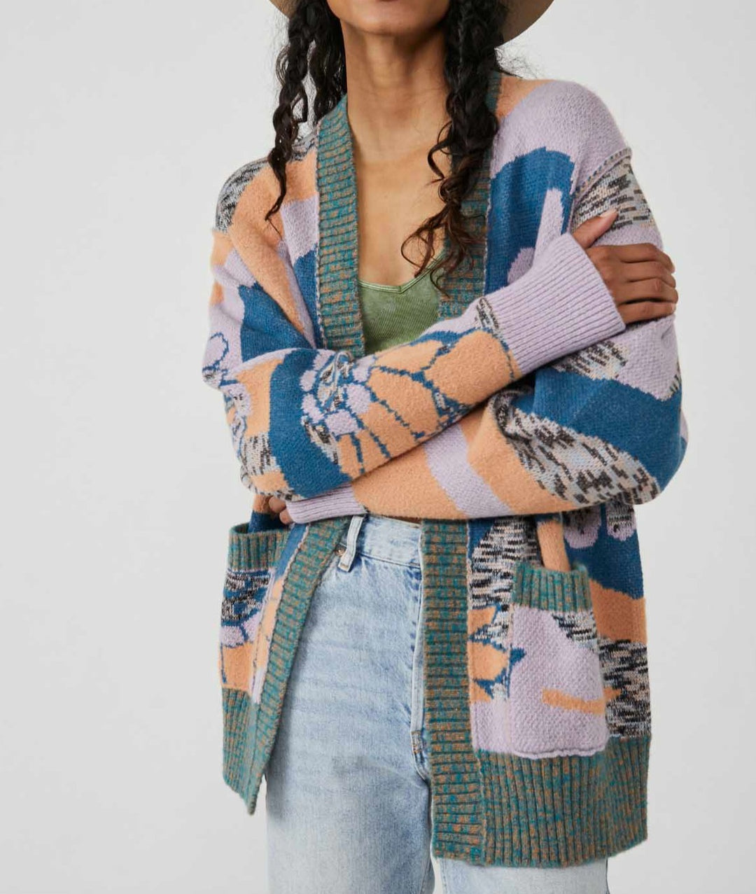 AUGUST CARDIGAN - ORCHID TEAL COMBO - Kingfisher Road - Online Boutique