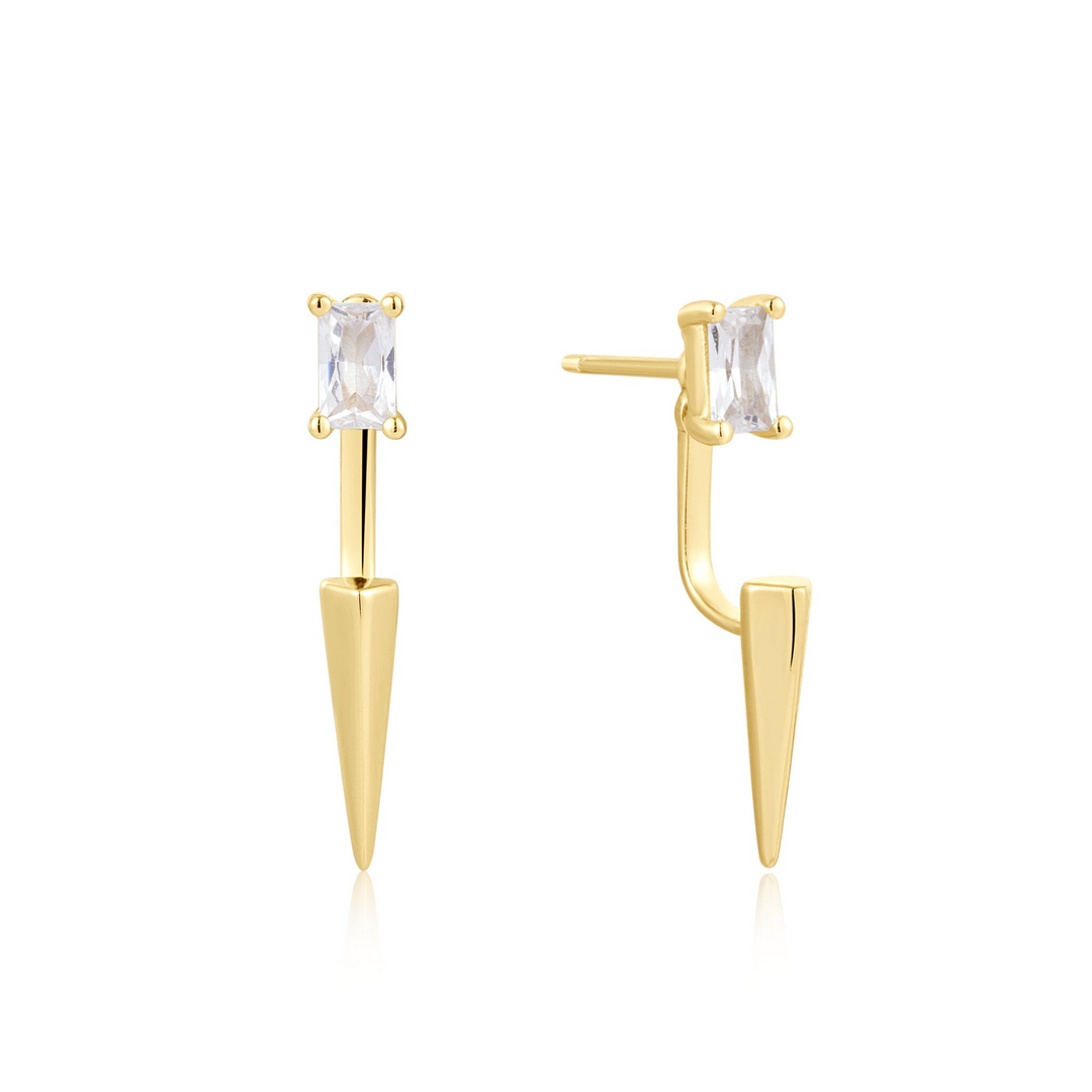 POINT STUD EAR JACKETS-GOLD - Kingfisher Road - Online Boutique