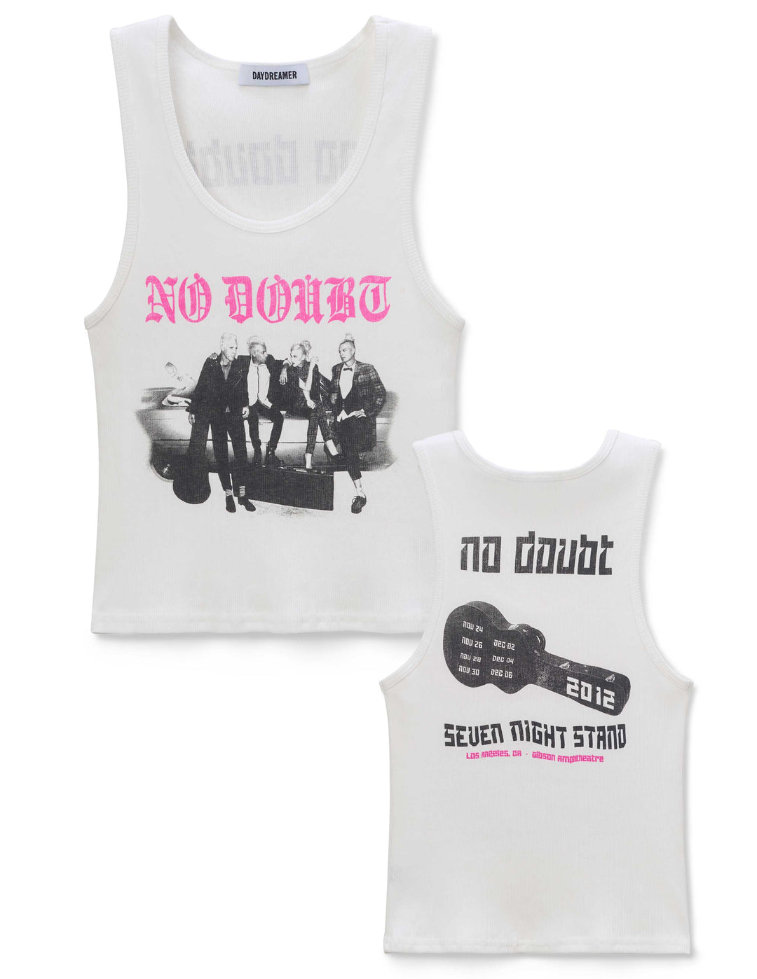 NO DOUBT SEVEN NIGHT STAND RIBBED TANK-VINTAGE WHITE