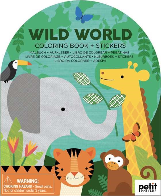 WILD WORLD COLORING AND STICKER BOOK - Kingfisher Road - Online Boutique