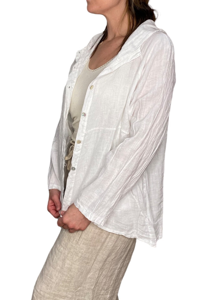 LINEN JACKET WITH HOODIE - Kingfisher Road - Online Boutique