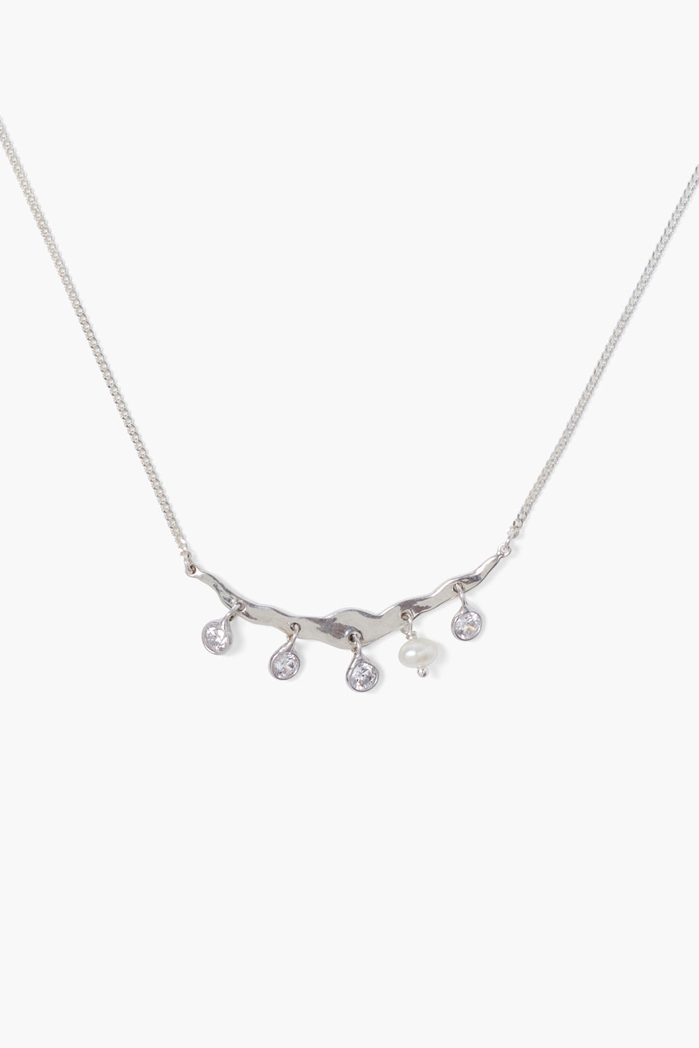 SILVER BEZEL WRAPPED CZ NECKLACE - Kingfisher Road - Online Boutique