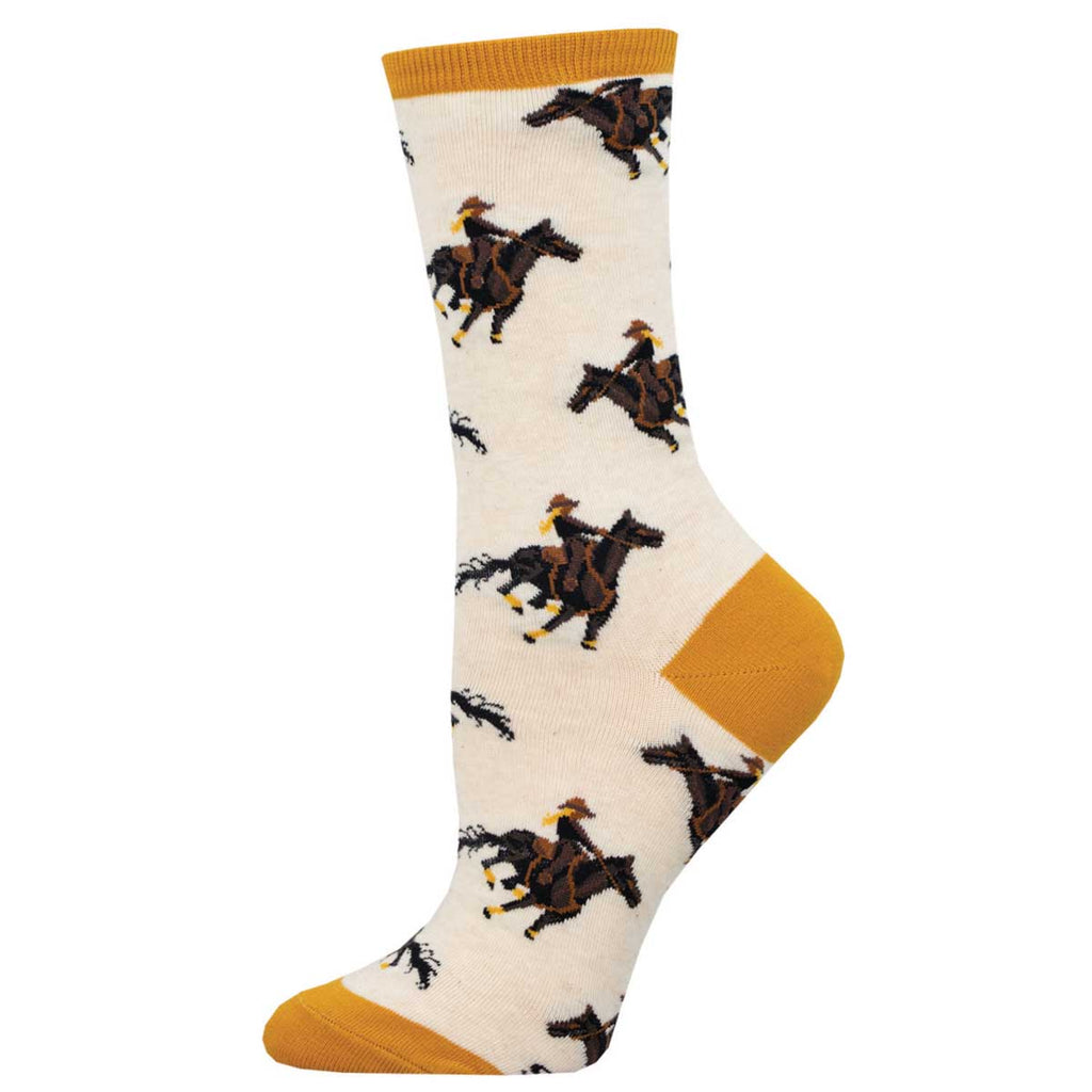 GIDDY UP CREW SOCKS-IVORY HEATHER - Kingfisher Road - Online Boutique