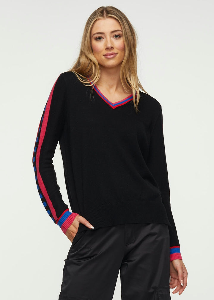 V-LADDER SLEEVE SWEATER - BLACK - Kingfisher Road - Online Boutique