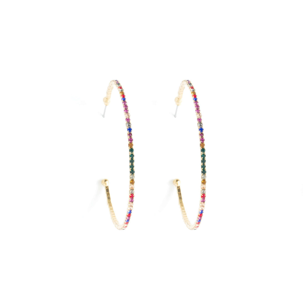 LARGE CRYSTAL HOOP EARRING - Kingfisher Road - Online Boutique