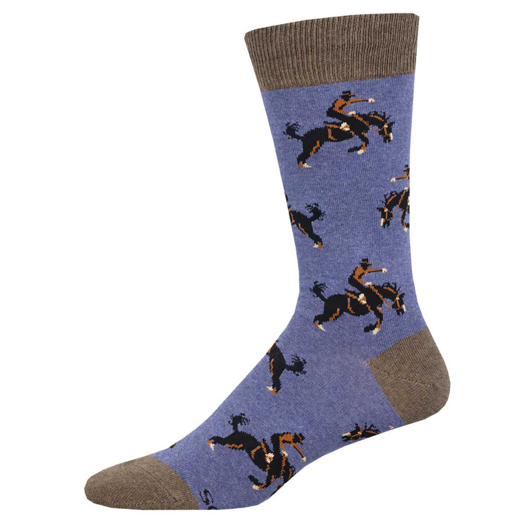 GIDDY UP CREW SOCKS-BLUE HEATHER - Kingfisher Road - Online Boutique