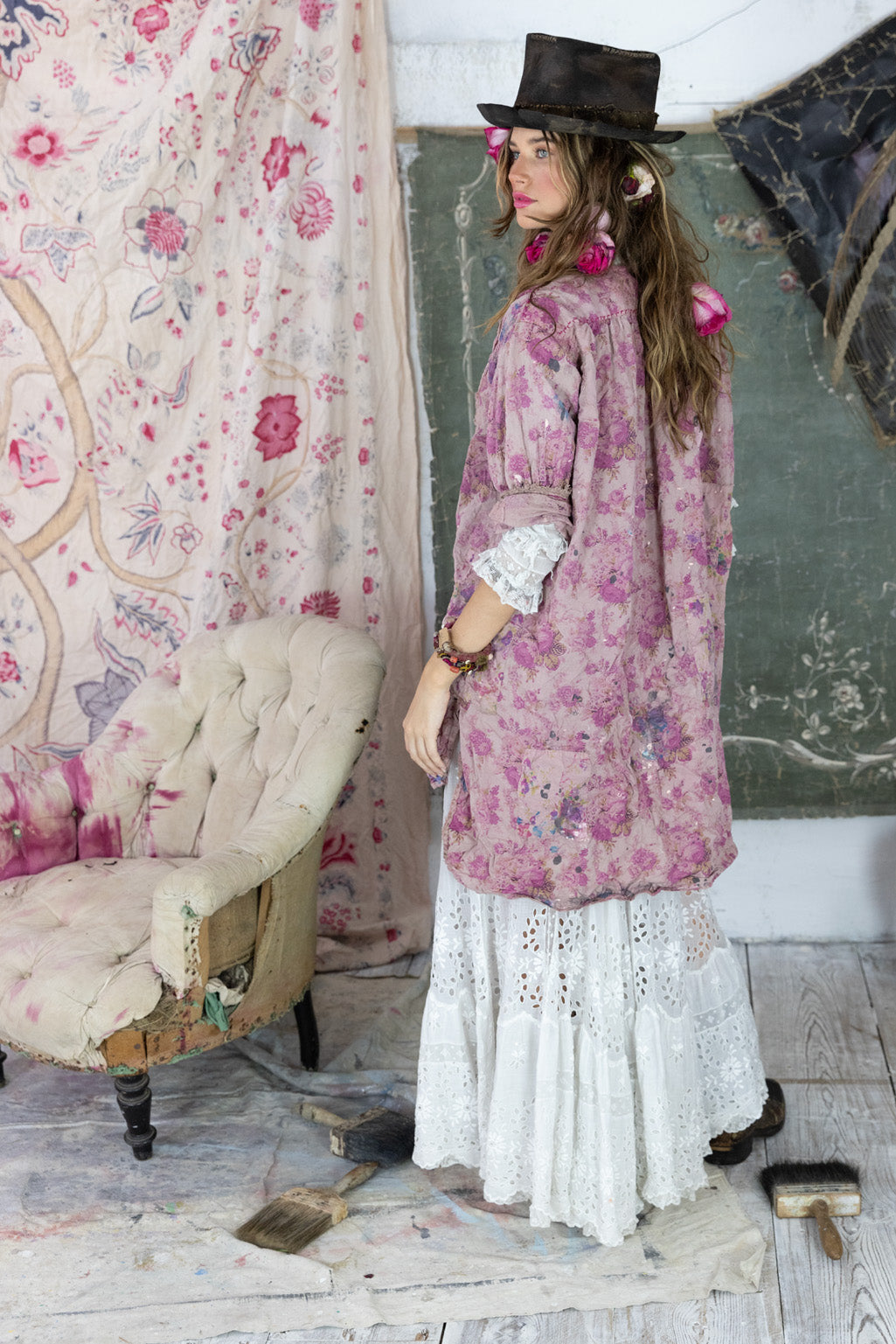 FLORAL MAGDA SHIRT-ROSEWALK - Kingfisher Road - Online Boutique