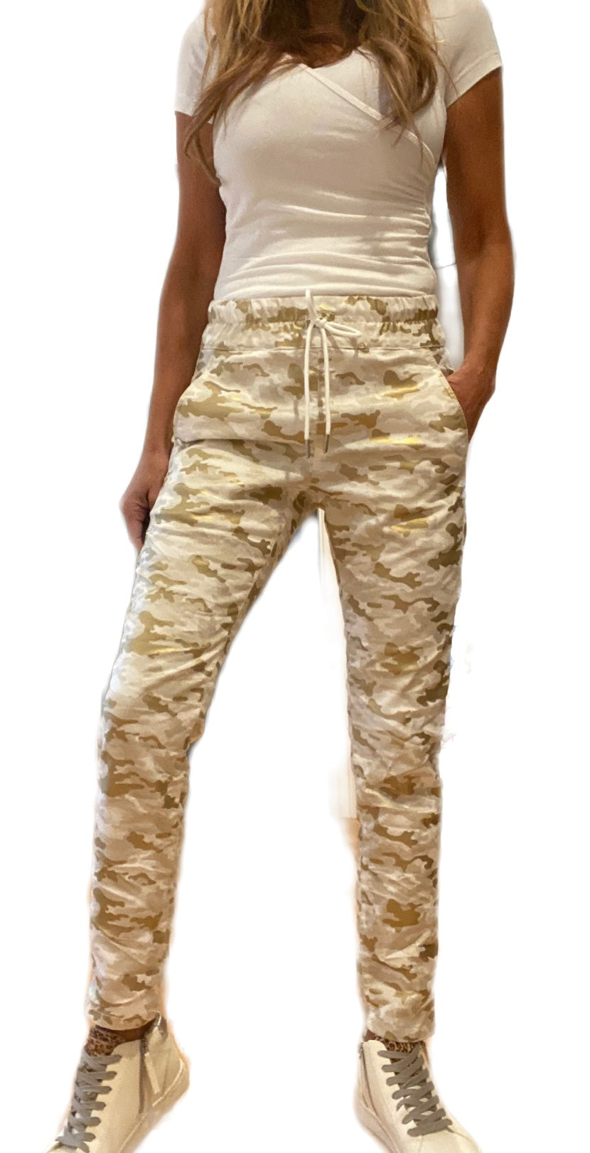 SHELY-WHITE/GOLD CAMO - Kingfisher Road - Online Boutique