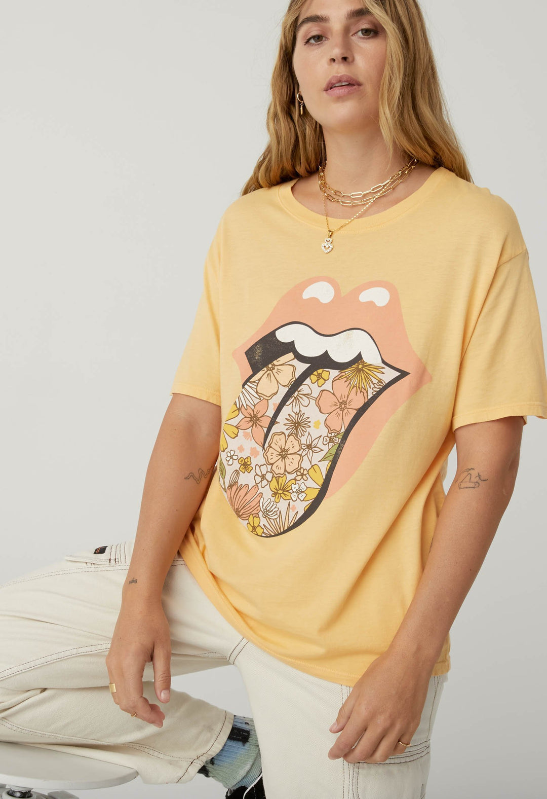 ROLLING STONES FLOWER/TONGUE TEE - Kingfisher Road - Online Boutique