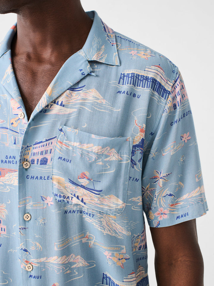 KONA CAMP SHIRT S/S- FAHERTY TOUR PRINT - Kingfisher Road - Online Boutique