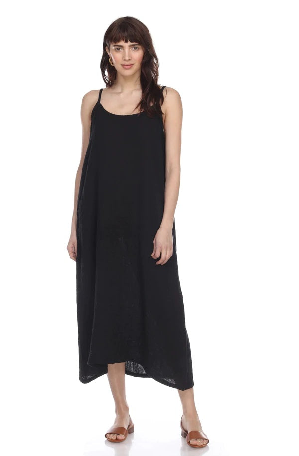 BLACK LONG COTTON SLIP DRESS - Kingfisher Road - Online Boutique