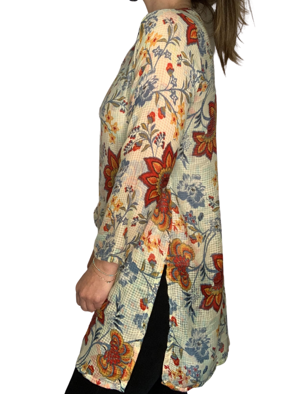 VIVIAN FLORAL TUNIC WITH EMBROIDERY - Kingfisher Road - Online Boutique