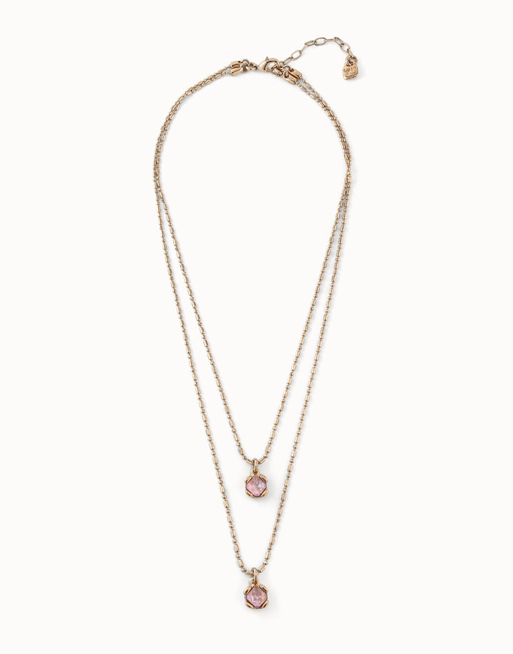 AURA PINK NECKLACE-GOLD - Kingfisher Road - Online Boutique