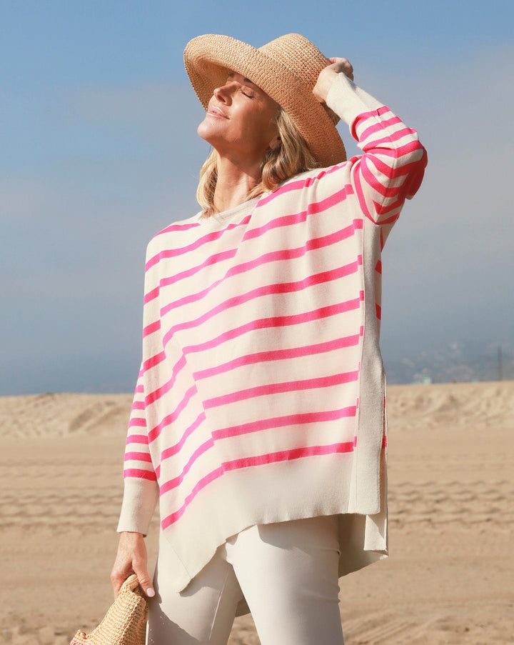 STRIPED BRIGHT PINK AMOUR SWEATER - Kingfisher Road - Online Boutique