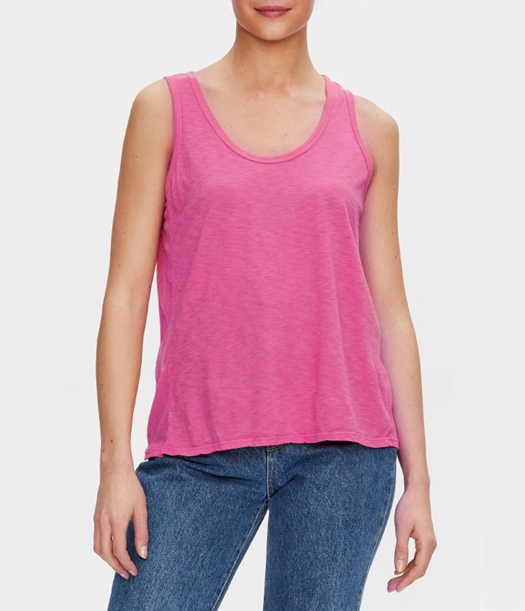Lara Scoop Neck Tank with Ribbing - Pearl Glam - Kingfisher Road - Online Boutique