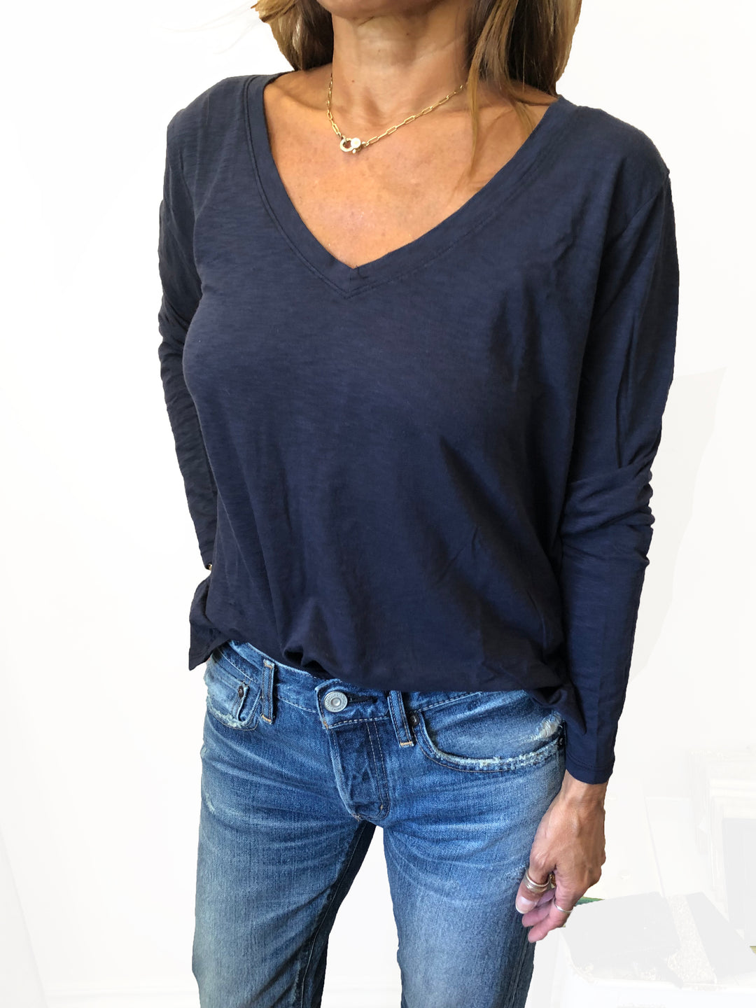 Janna V-Neck Tee - Admiral - Kingfisher Road - Online Boutique
