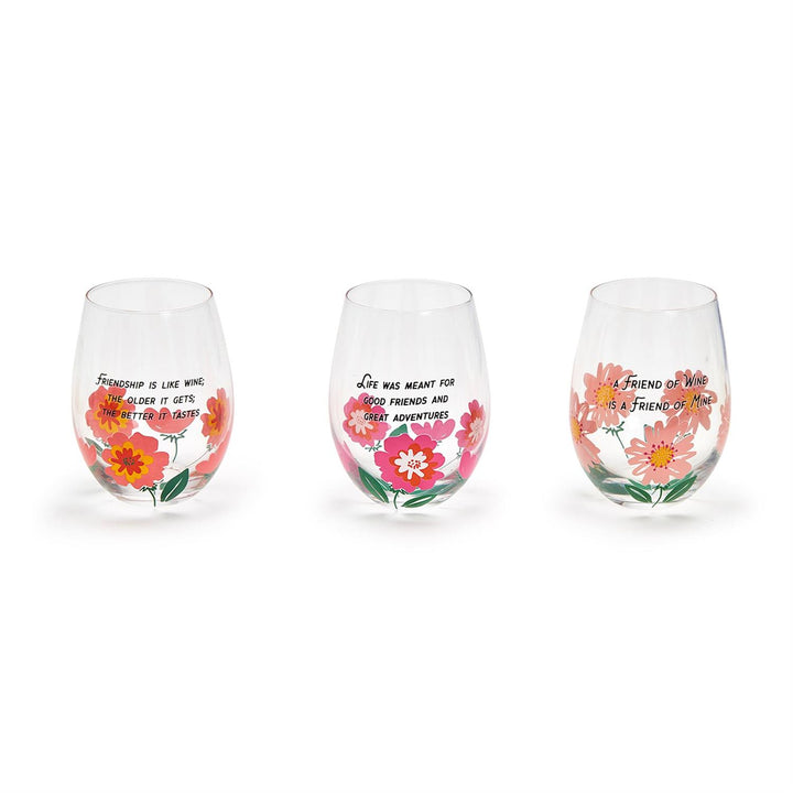 FRIENDSHIP STEMLESS WINE GLASS WITH WISH BRACELET - Kingfisher Road - Online Boutique