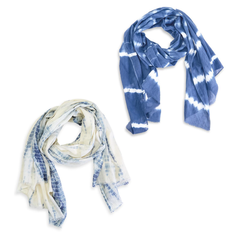 DAWN TIE DYE SCARF WITH EYELASH FRINGE - Kingfisher Road - Online Boutique