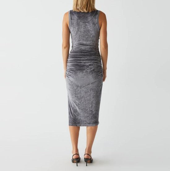 STACEY RUCHED MIDI DRESS-OXIDE