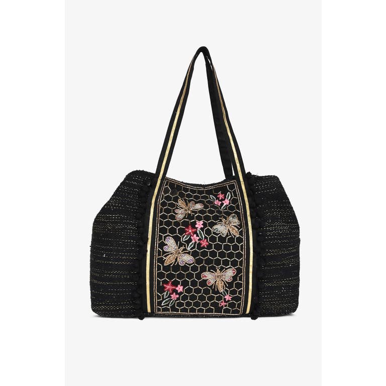EMBELLISHED TOTE-HONEY BEE - Kingfisher Road - Online Boutique