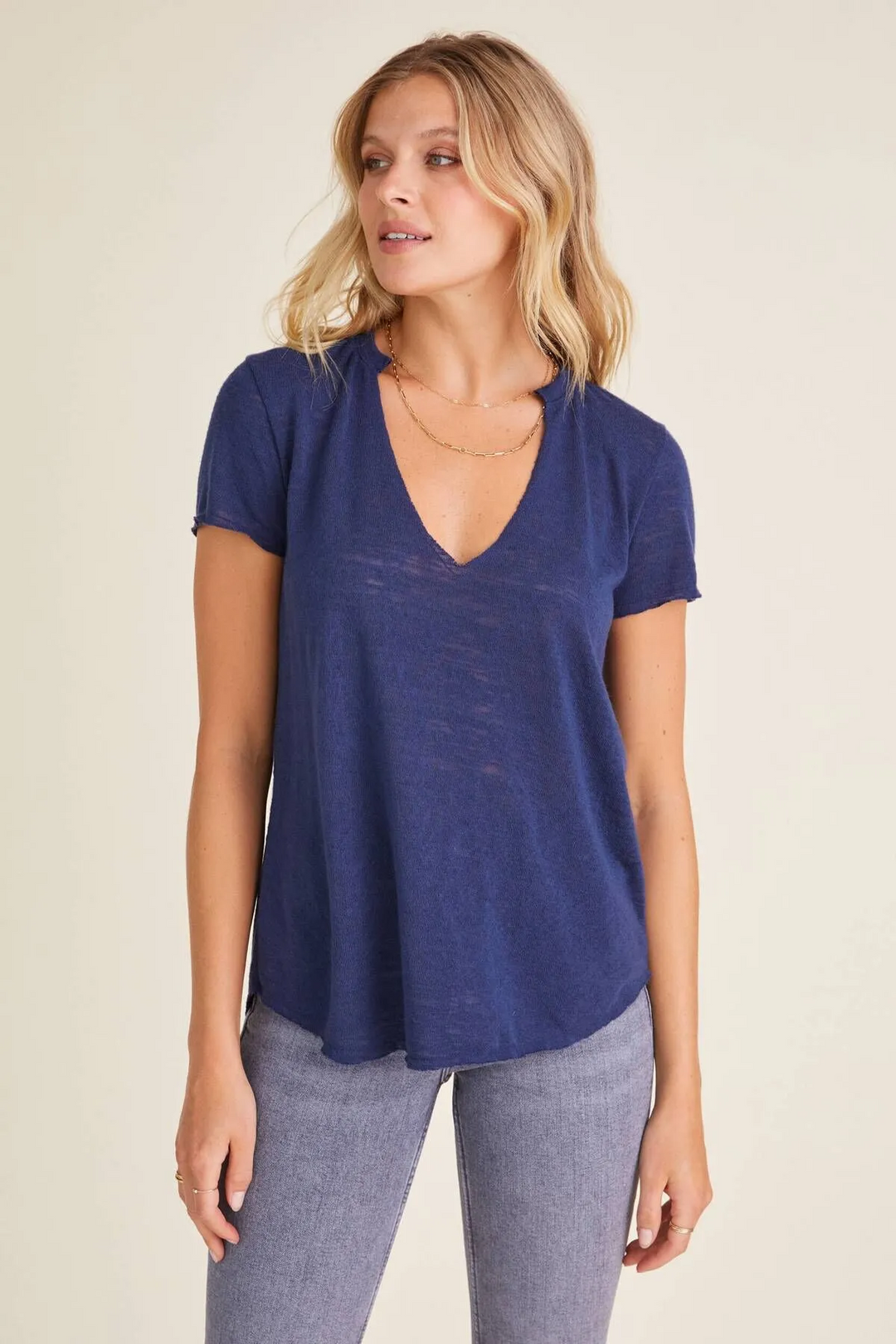 NAVY SKY RYDER TEXTURED TEE - Kingfisher Road - Online Boutique