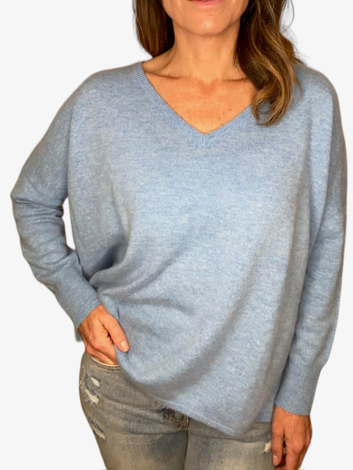 BOYFRIEND SWEATER-LIGHT DENIM - Kingfisher Road - Online Boutique