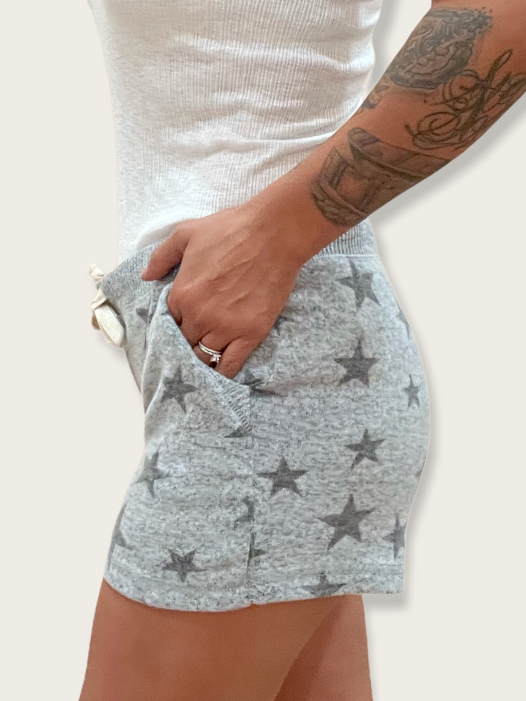 STAR KNIT DRAWSTRING SHORTS - Kingfisher Road - Online Boutique