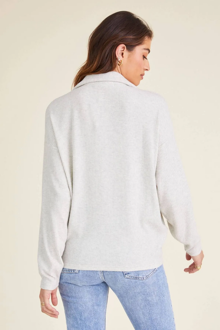 ROMA COZY RIB COLLARED LONG SLEEVE - Kingfisher Road - Online Boutique