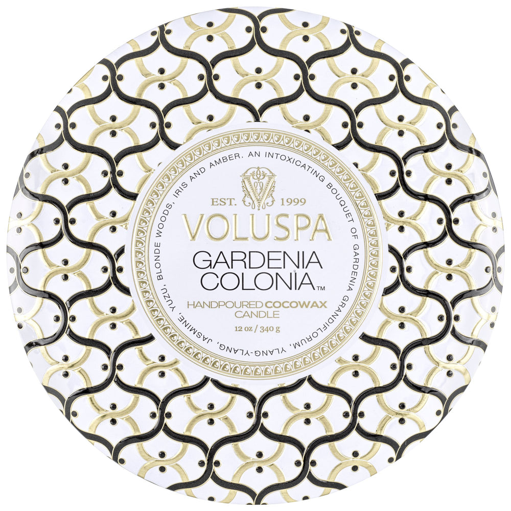 GARDENIA COLONIA 3 WICK TIN CANDLE - Kingfisher Road - Online Boutique