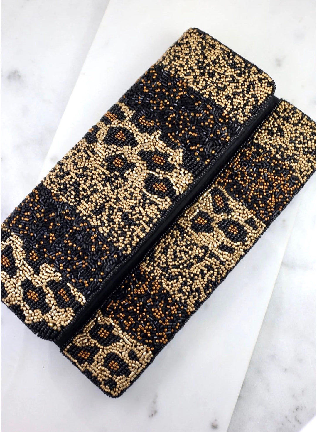 LEOPARD OMBRE BEADED CLUTCH - Kingfisher Road - Online Boutique