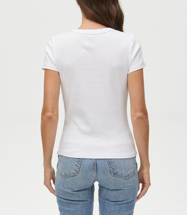 WHITE NIKKI S/S VNECK TEE - Kingfisher Road - Online Boutique