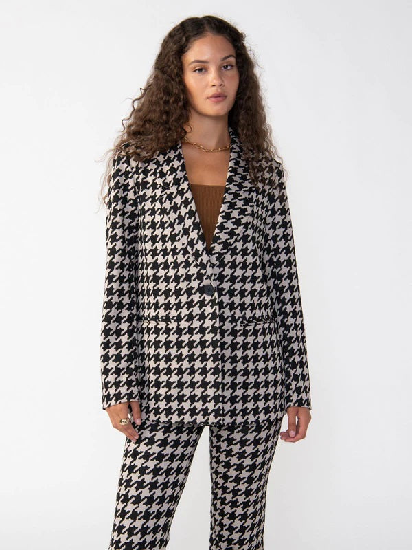 OATHMILK HOUNDSTOOTH CITY BLAZER - Kingfisher Road - Online Boutique