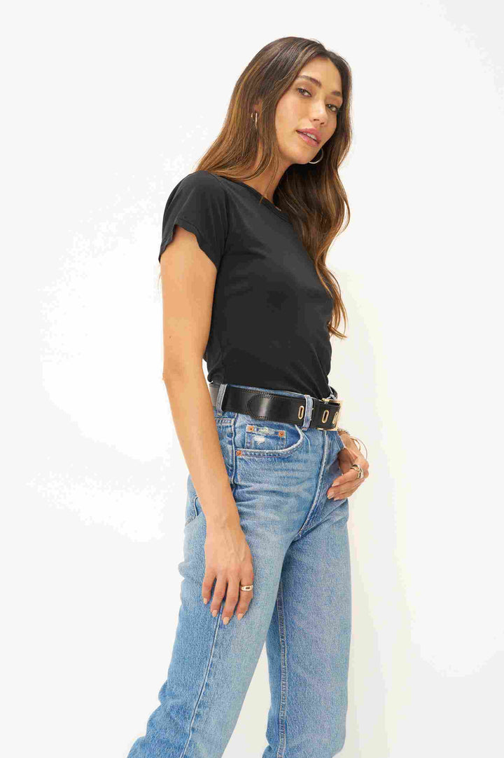 YOU GOT IT WASHED BABY TEE-BLACK - Kingfisher Road - Online Boutique