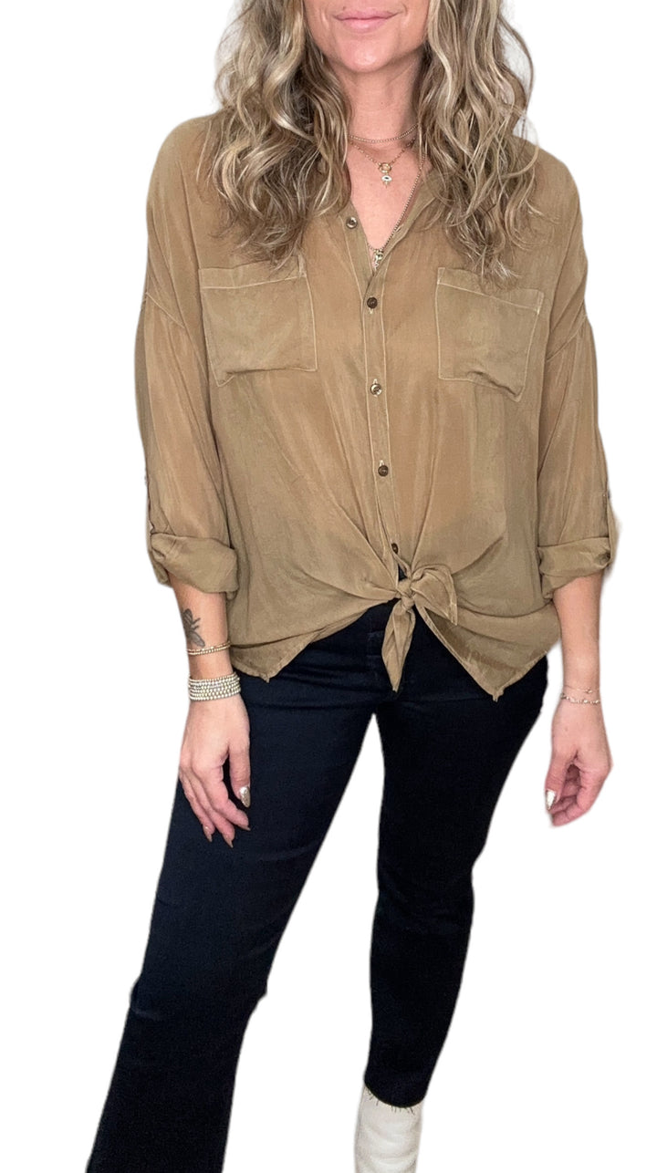 CARGO POCKET TOP - CAMEL - Kingfisher Road - Online Boutique