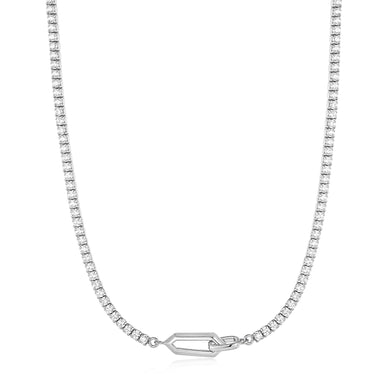 Kingfisher Road Ania Haie SPARKLE CHAIN INTERLOCK NECKLACE-SILVER