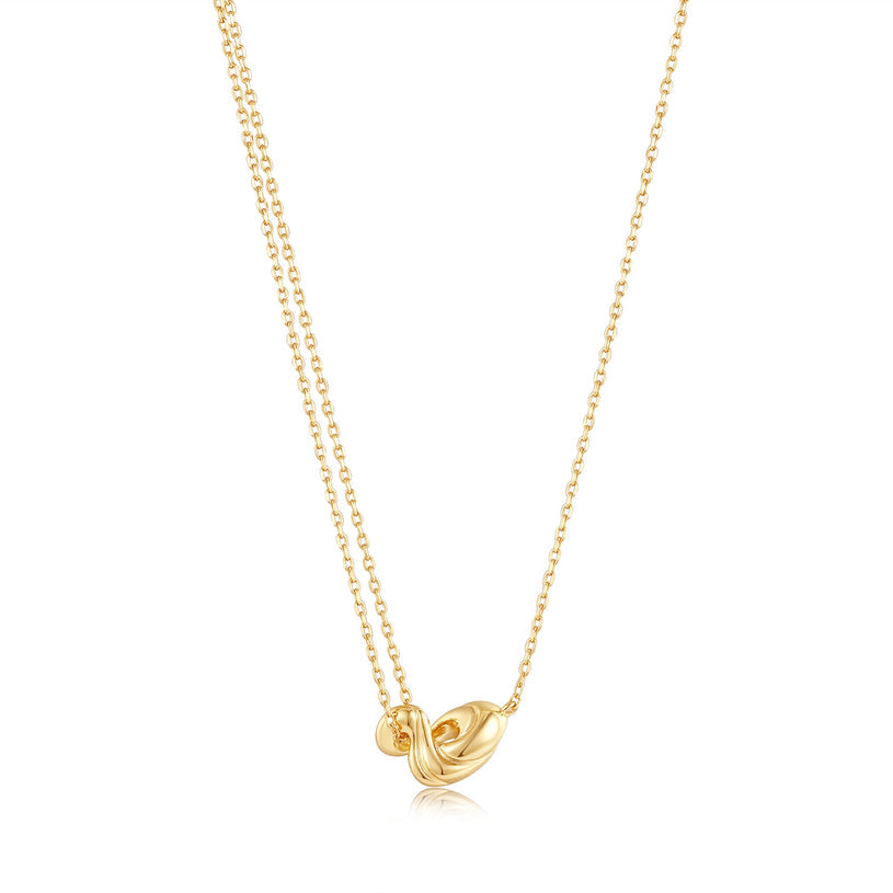 TWISTED WAVE MINI PENDANT NECKLACE-GOLD - Kingfisher Road - Online Boutique