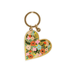 Floral Heart Enamel Keychain - Kingfisher Road - Online Boutique