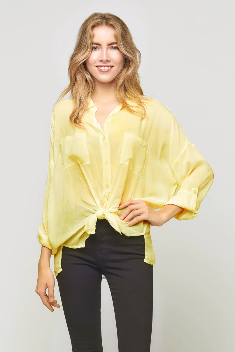 LEMON CHIFFION CLASSIC CARGO POCKET TOP - Kingfisher Road - Online Boutique