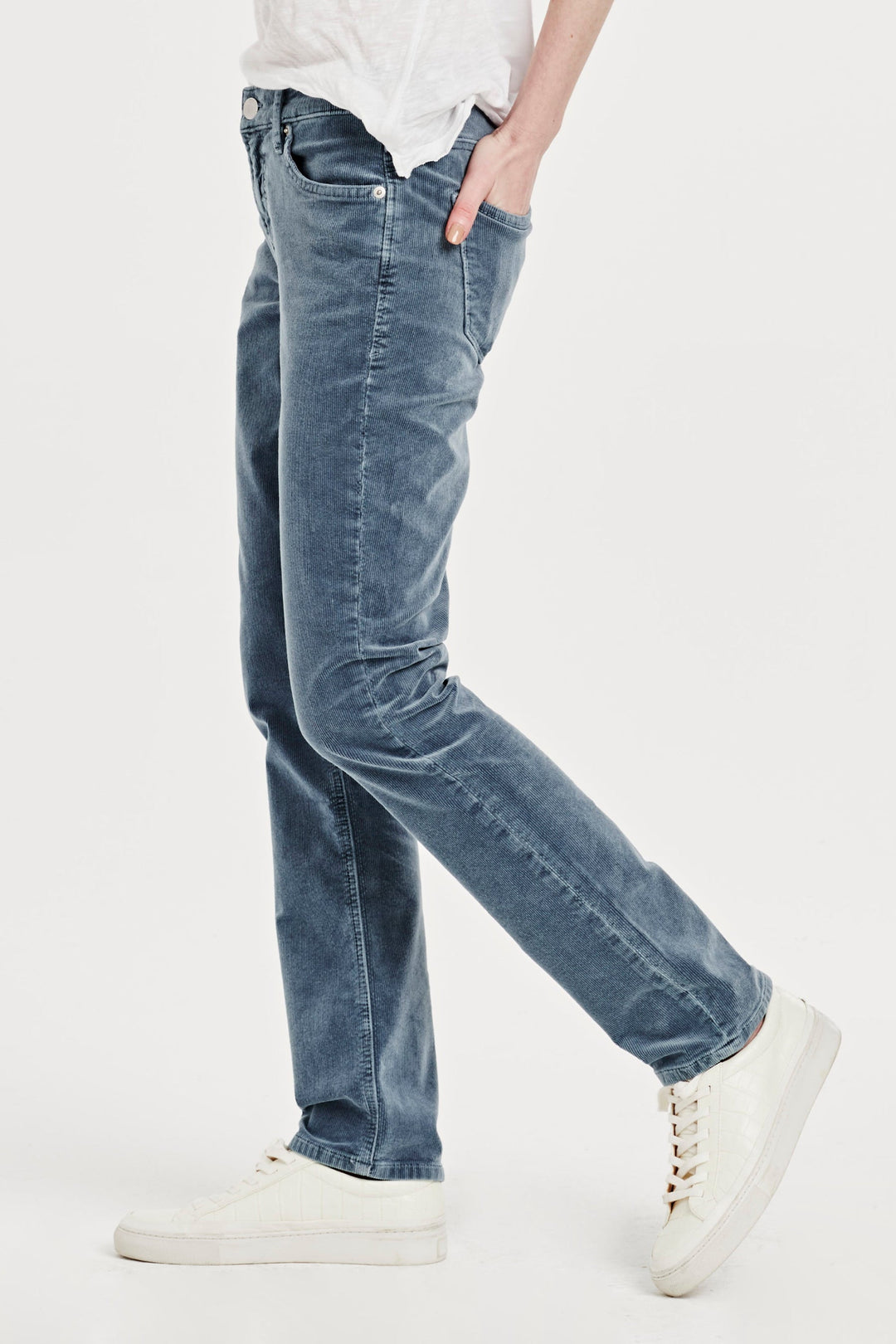 BLAIRE SLIM STRAIGHT PANTS HI-RISE - DUSTY BLUE - Kingfisher Road - Online Boutique