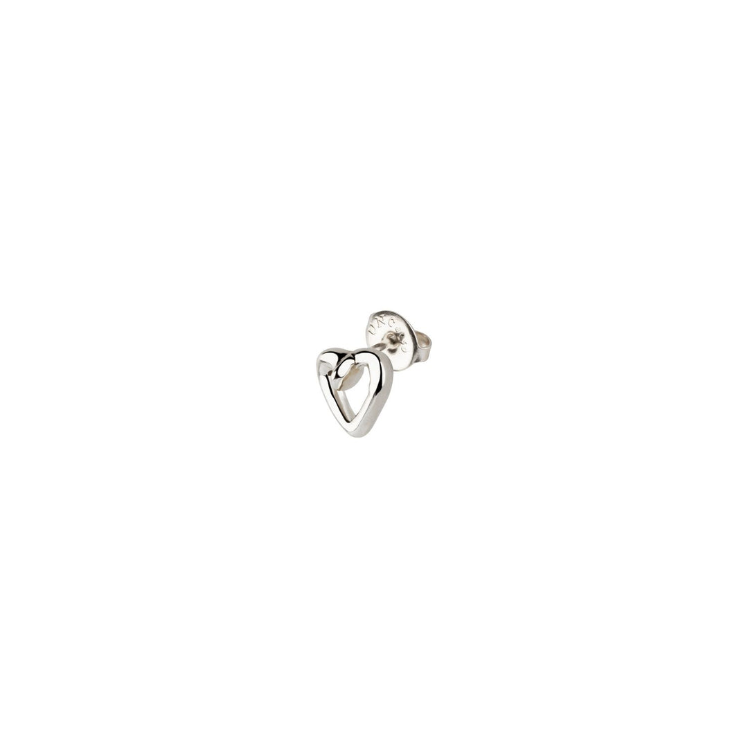 SILVER NAILED HEART SINGLE EARRING - Kingfisher Road - Online Boutique