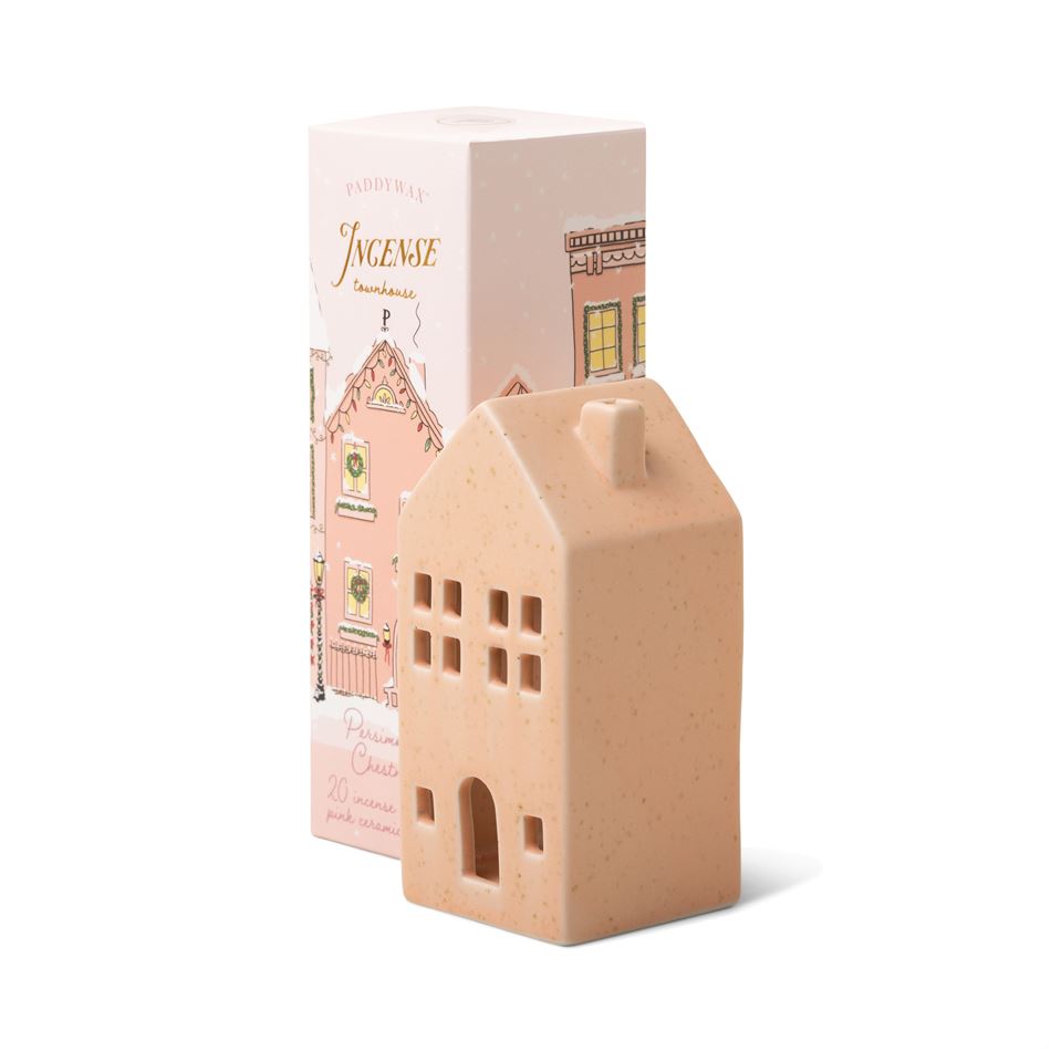 CERAMIC INCENSE TOWNHOUSE PERSIMMON CHESTNUT - PINK - Kingfisher Road - Online Boutique