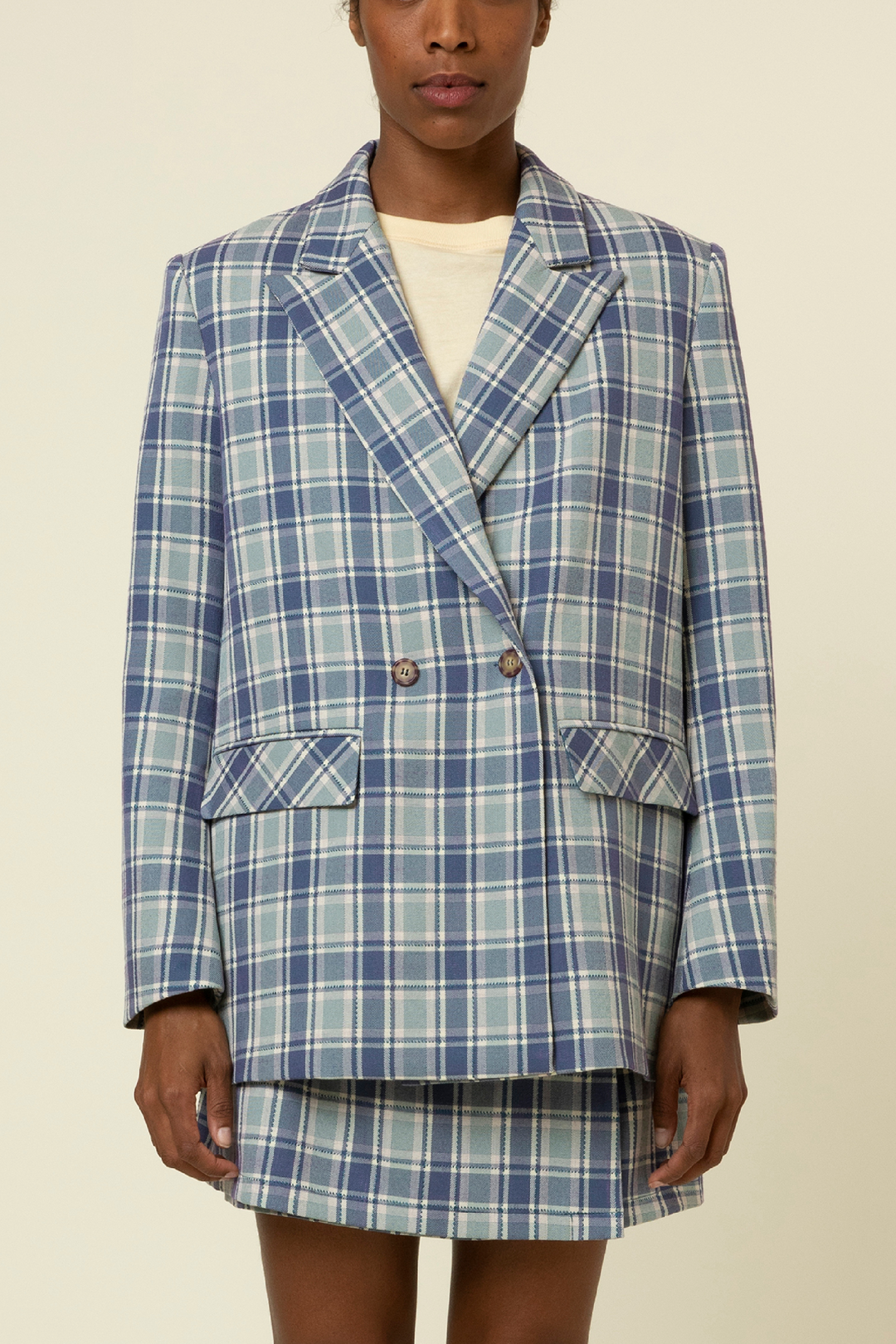 GARANCE WOVEN BLAZER - BLUE JEAN - Kingfisher Road - Online Boutique