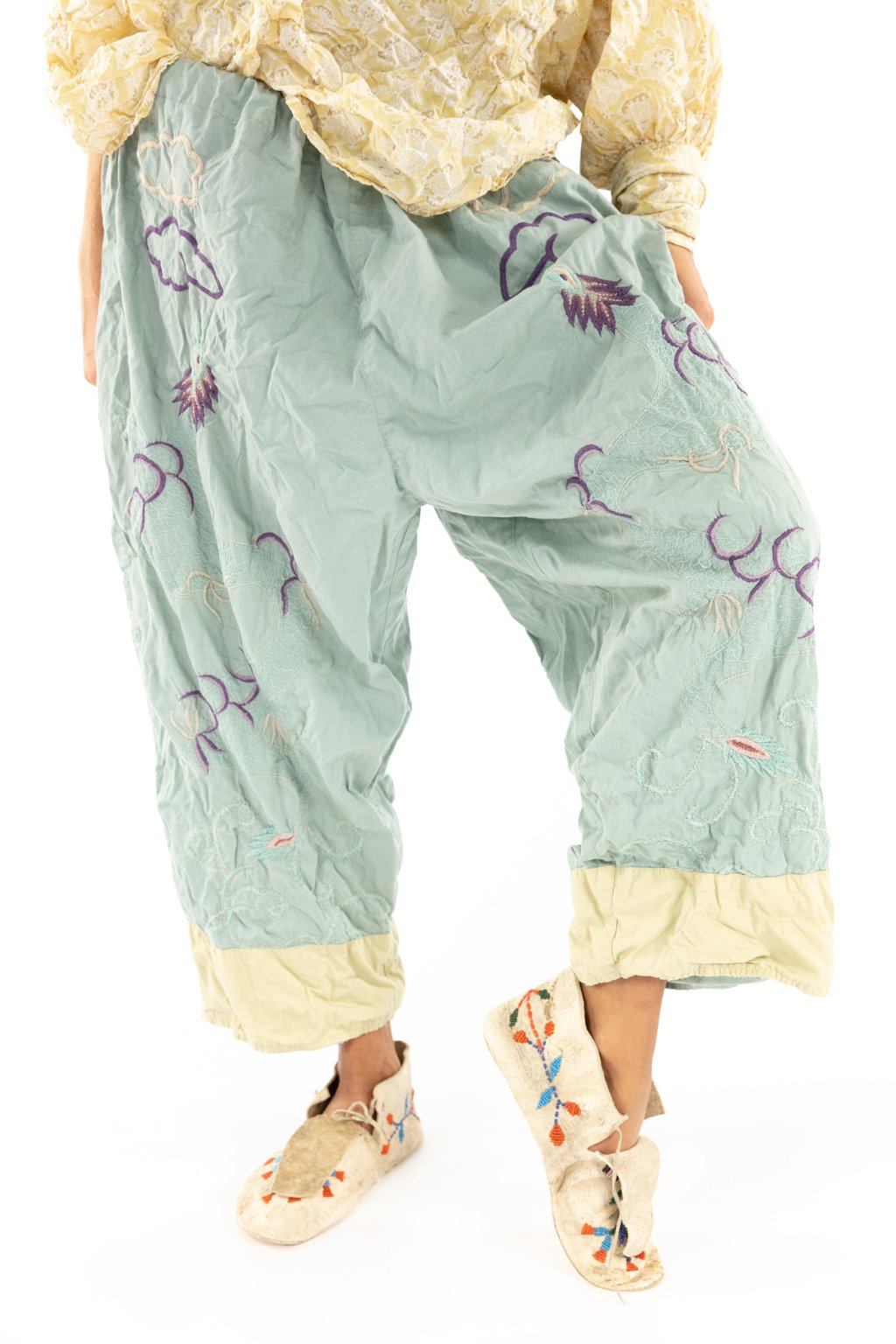 EMBROIDERED ALYCE DRAGON PANTS - Kingfisher Road - Online Boutique